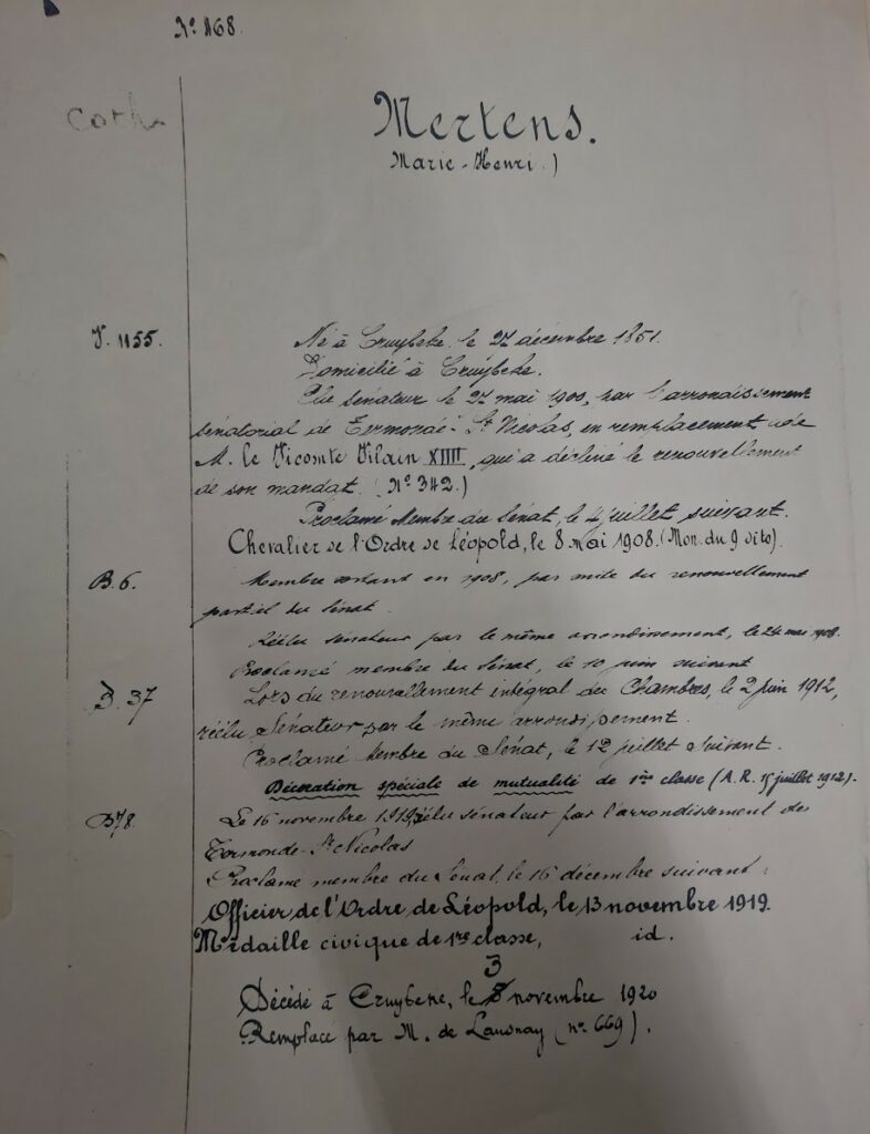 (c) Archives du Sénat de Belgique